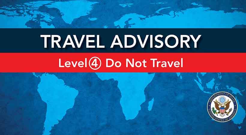 USA travel advisory Level 4